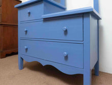 'Periwinkle Blue'  Finish 3 DrawerWith Attached Mirror & Towel Rack Dresser