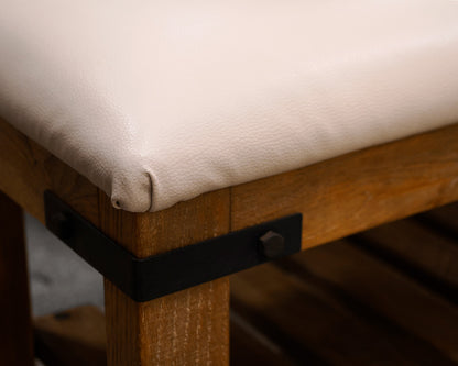 Arhaus Leather Industrial Dining Bench