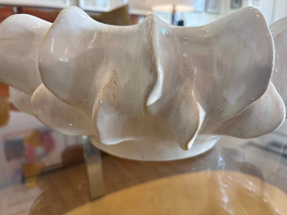 Organic White Ceramic Compote Bowl