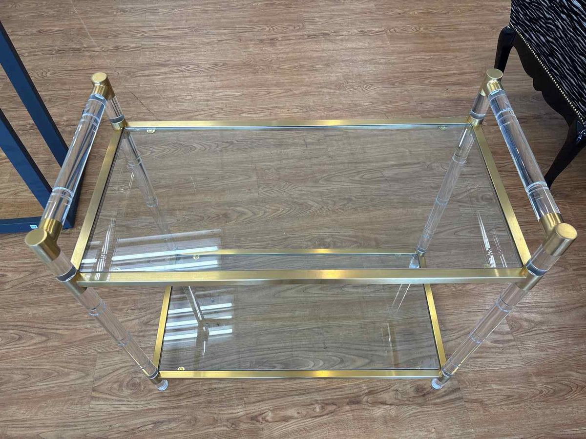 Acrylic and Brass Bar Cart