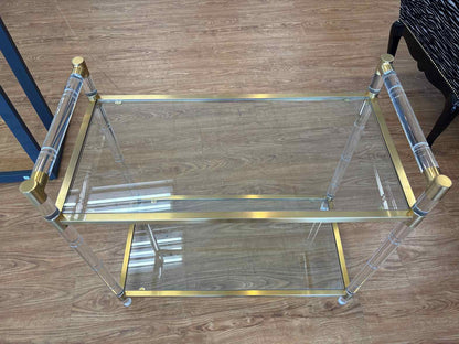 Acrylic and Brass Bar Cart