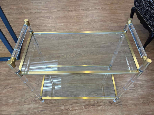 Acrylic and Brass Bar Cart