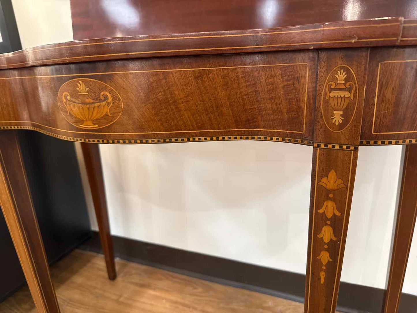 Mahogany Inlaid Flip Top Game Table