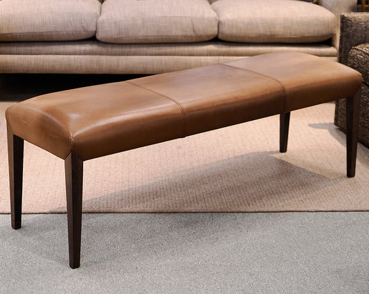 Brown Leather Bench