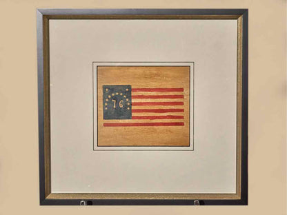 'American Flags VII' Art Print In Matt Black & Silver Accednt Frame