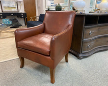Edward Farrell  'Sienna Brown' Leather Arm Chair with Chestnut Legs