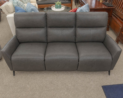 La-Z-Boy Power Reclining Sofa Upholstered In Grey Leather