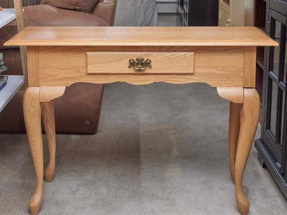 Oak Queen Anne Console/Sofa Table with 1 Drawer
