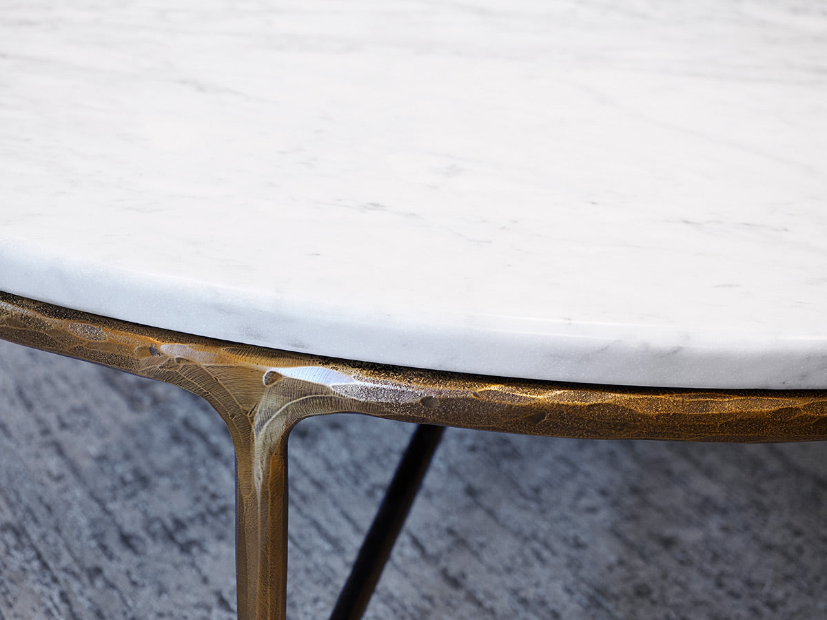 Restoration Hardware Thaddeus Round Marble Cocktail Table