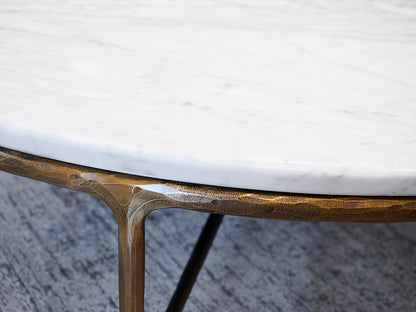 Restoration Hardware Thaddeus Round Marble Cocktail Table
