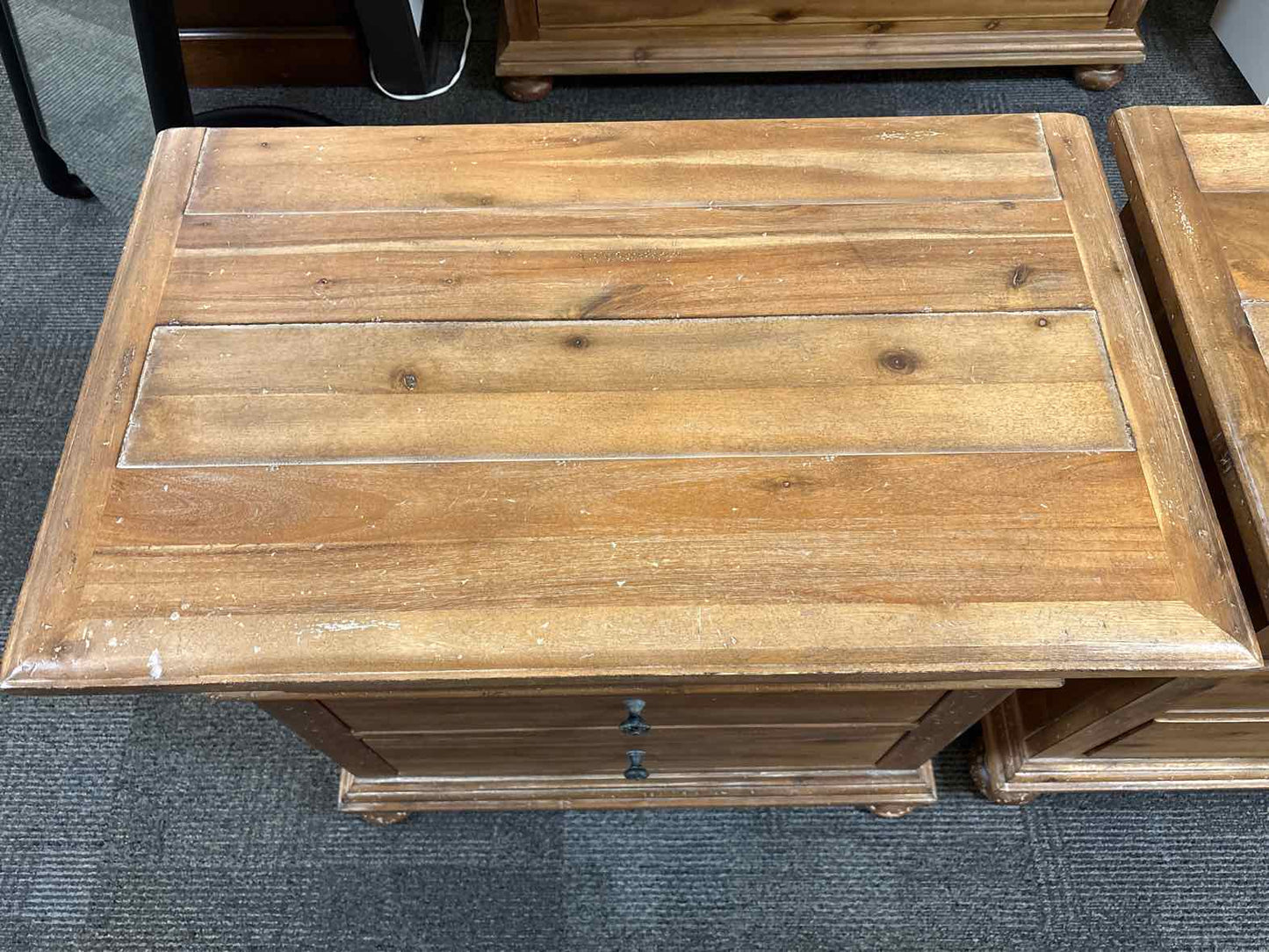 RH Pair of 'St. James' Nightstands in Antiqued Natural Finish