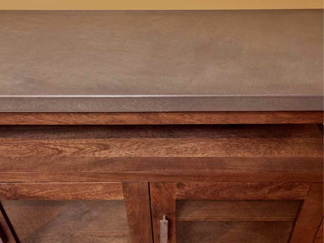 Crate & Barrel Metal Top 3 Glass Doors Weathered Oak Media Console