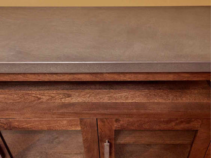 Crate & Barrel Metal Top 3 Glass Doors Weathered Oak Media Console