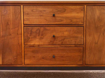 Room & Board Linear Storage Cabinet in Walnut on Natural Steel Frame
