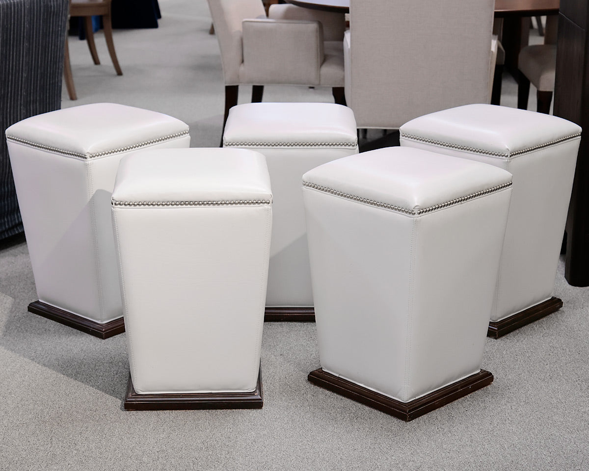 Set of 5  Leather Bongo Style Counter Stools