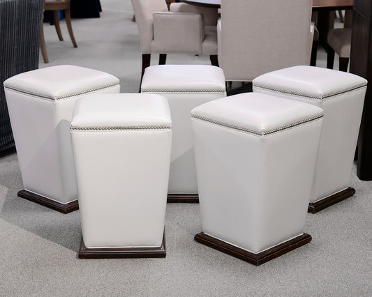 Set of 5  Leather Bongo Style Counter Stools