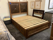 Vaughan Bassett Leather Panel Queen Storage Bed