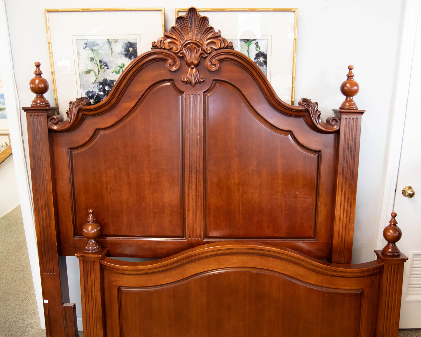 American Drew Carved Queen Bed in Cherry