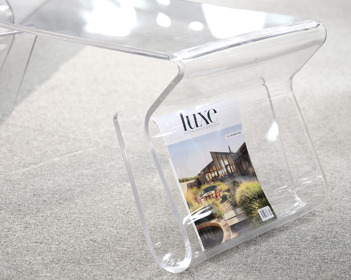 Modern Lucite Waterfall Cocktail Table