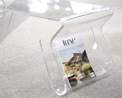 Modern Lucite Waterfall Cocktail Table