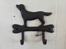 Cast Iron Dog W/ Bone Wall Hook