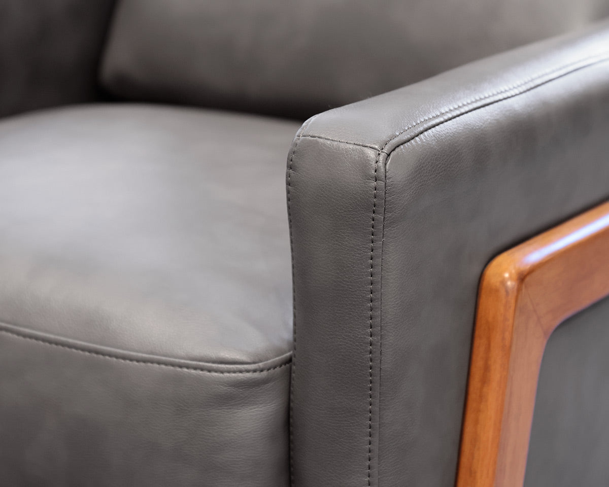 Gray Leather Recliner