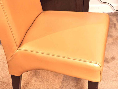 Pair Of Faux Leather 'Butterscotch' Espresso Legs Dining Chairs