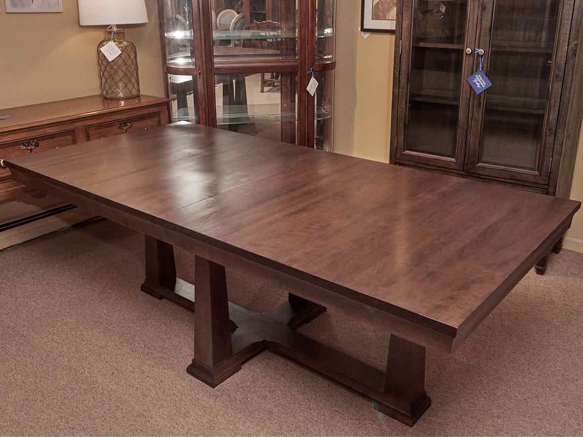 Gat Creek Cherry 'Latham' Pedestal Extension  Dining Table In  Cocoa Finish