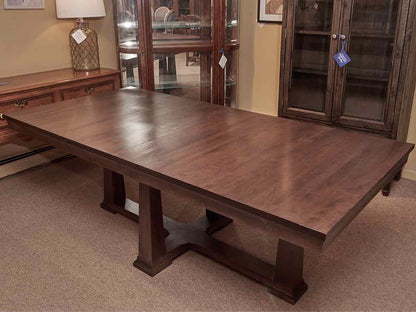 Gat Creek Cherry 'Latham' Pedestal Extension  Dining Table In  Cocoa Finish