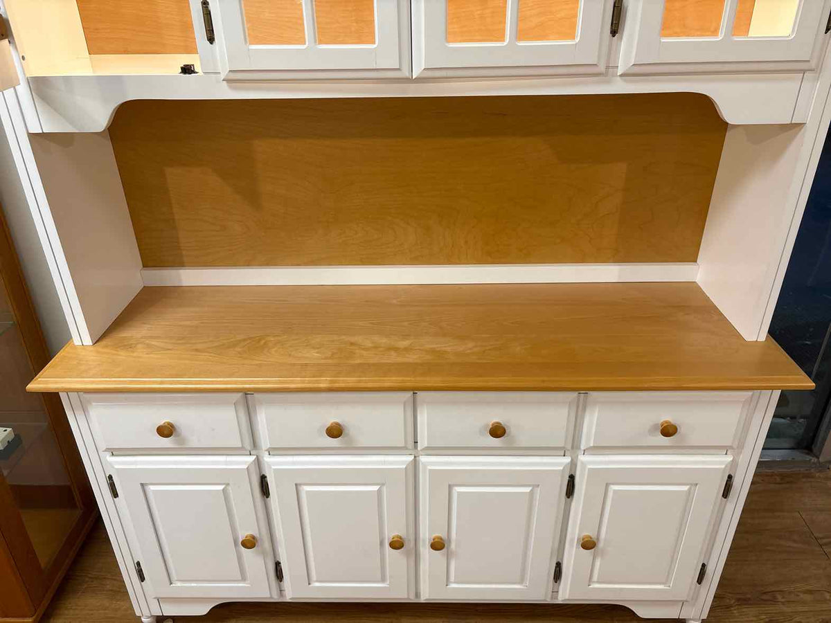Canadel Maple and White Lighted China Cabinet