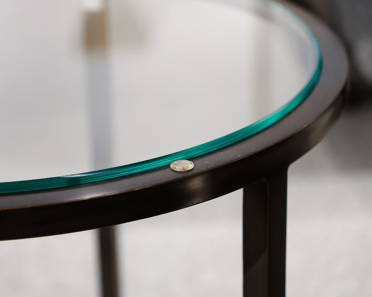 Restoration Hardware Nicolas Glass Round Side Table