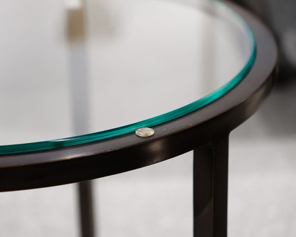 Restoration Hardware Nicolas Glass Round Side Table