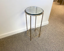 Round Recycled Glass Top Drink Table