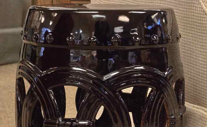 Ceramic Garden Stool in Black