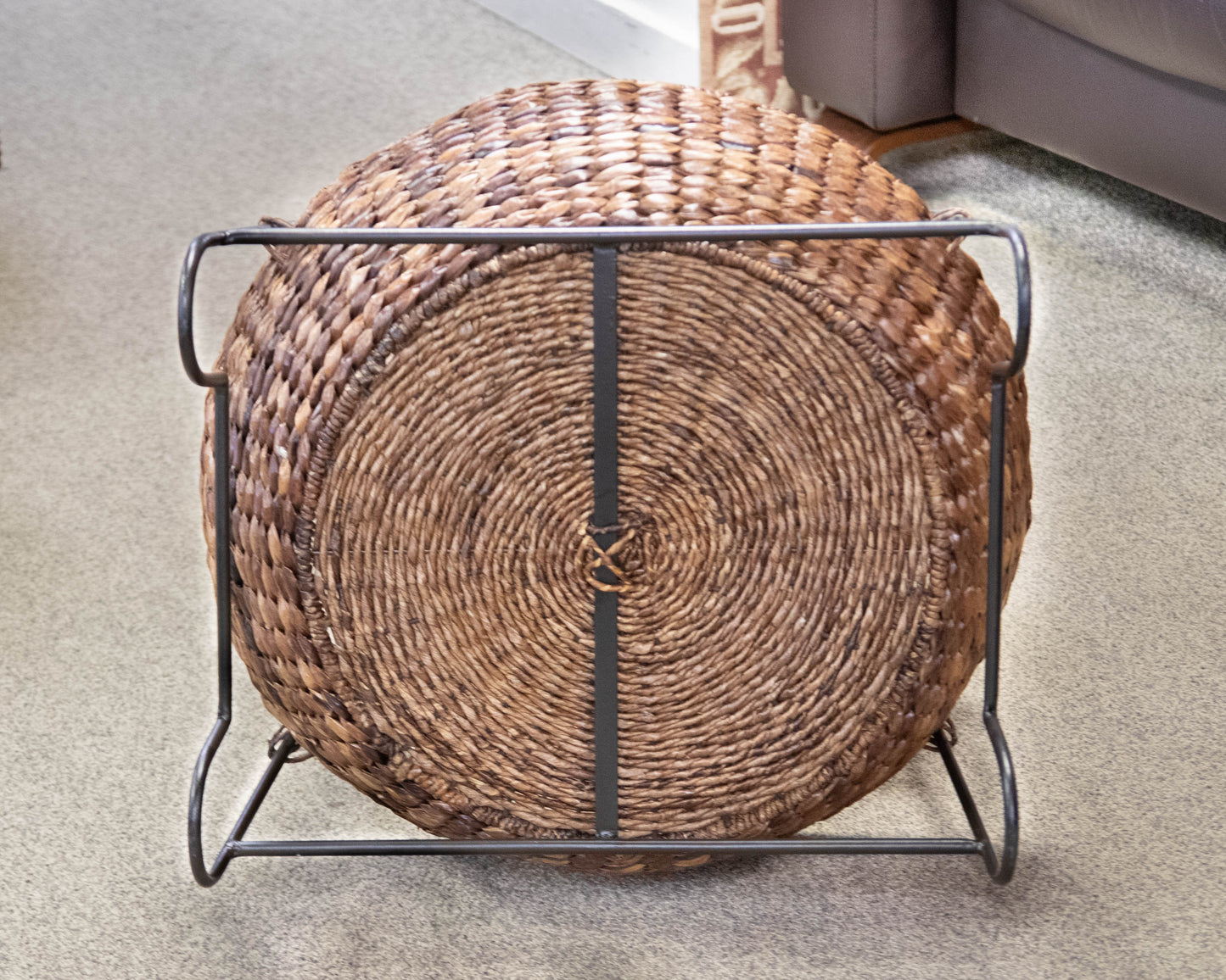 Black Metal Stand with 3 Wicker Baskets