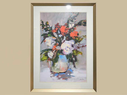 Framed Print:  "Potted Roses"