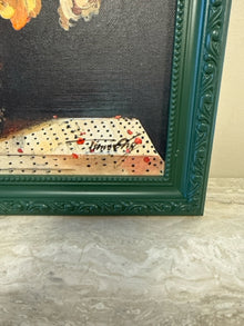 Green Framed Still Life Painting
