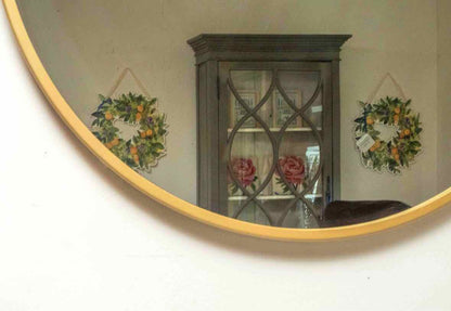 Wall Mount Gold Finish Round Mirror