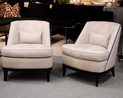 Pair of Bolier Upholstered Slipper Chairs