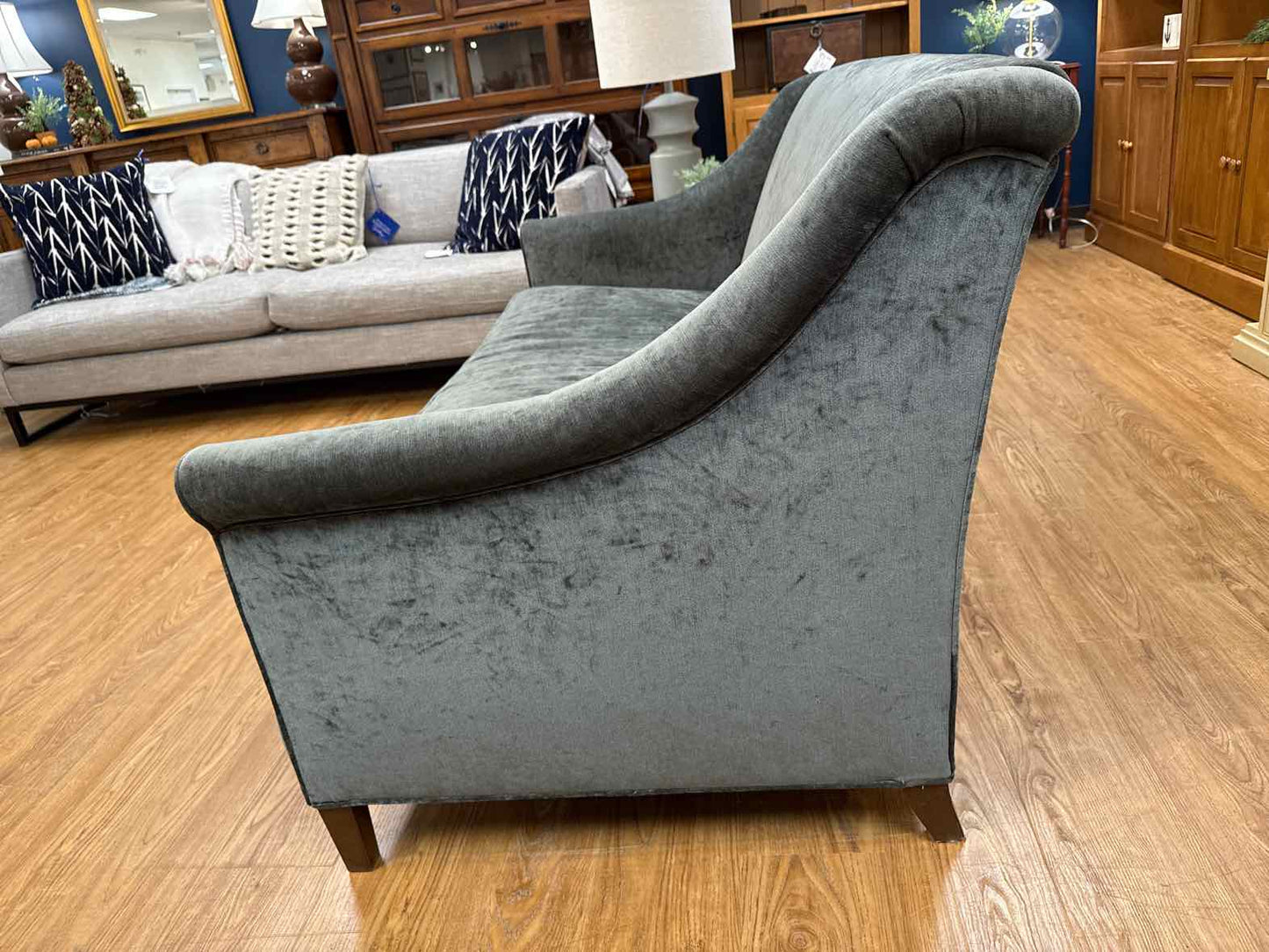 Gray Velvet Loveseat