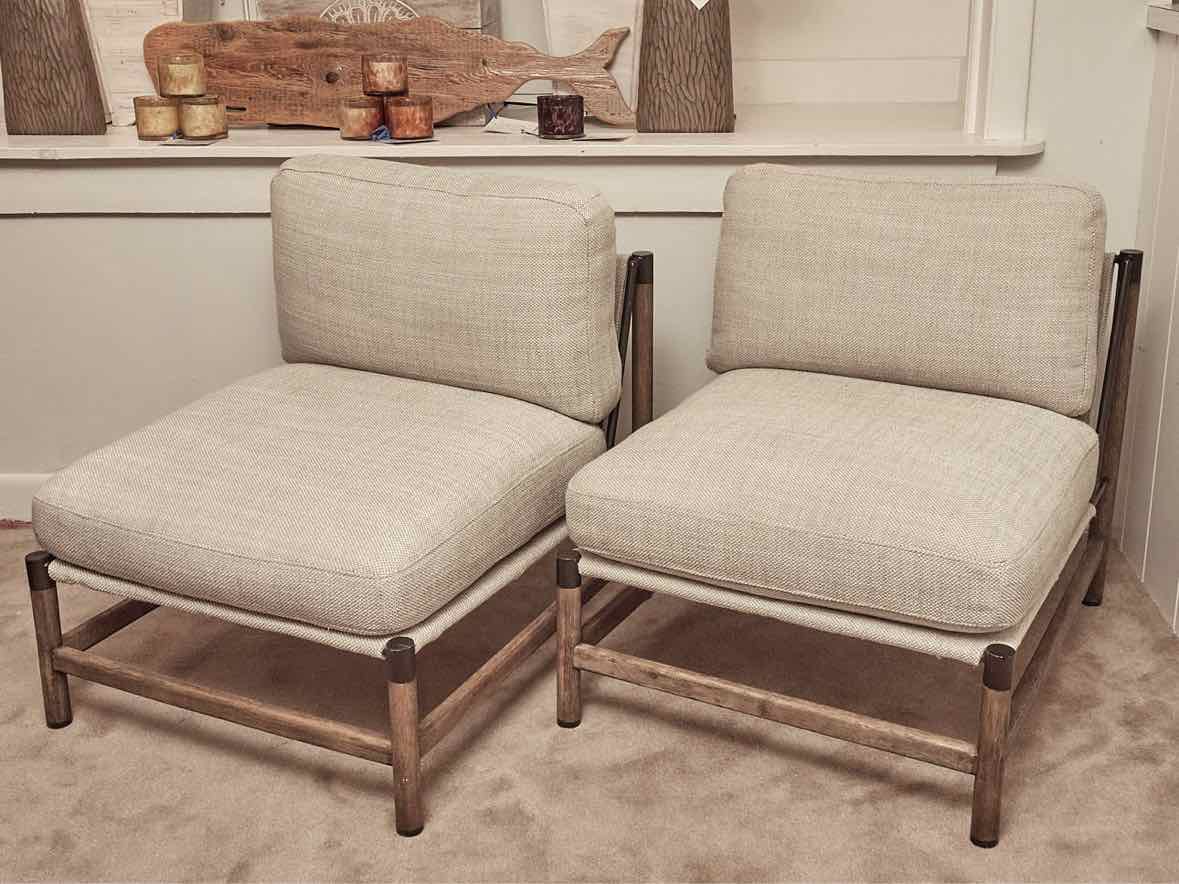 Pair Of 4 Hands  'Memphis'  Textured Wool Blend Upholstered Chairs