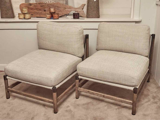 Pair Of 4 Hands  'Memphis'  Textured Wool Blend Upholstered Chairs