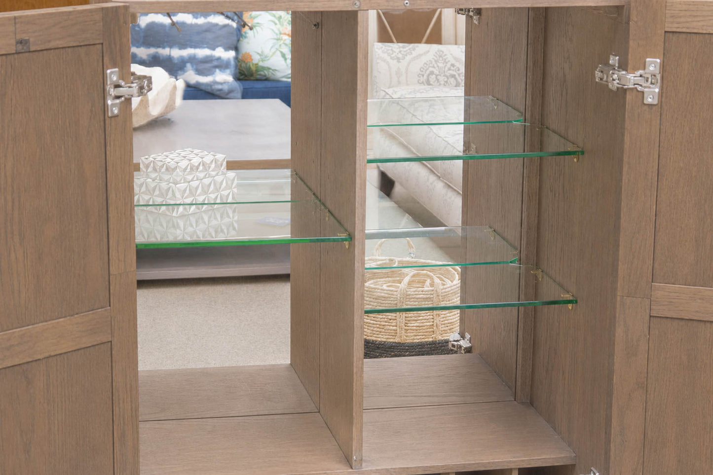 Pottery Barn Rustic Parquet Door Bar Cabinet