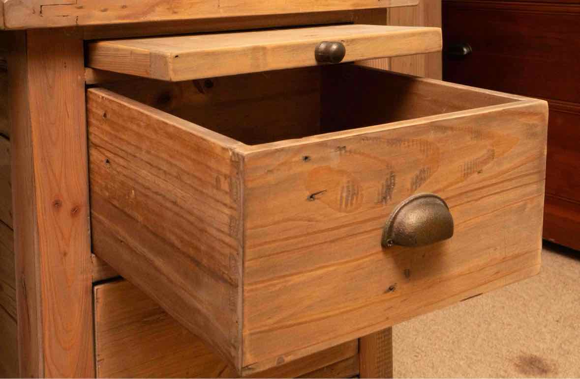 Pair of Four Hands Sundried Wheat Finish 3 Drawer Nightstands