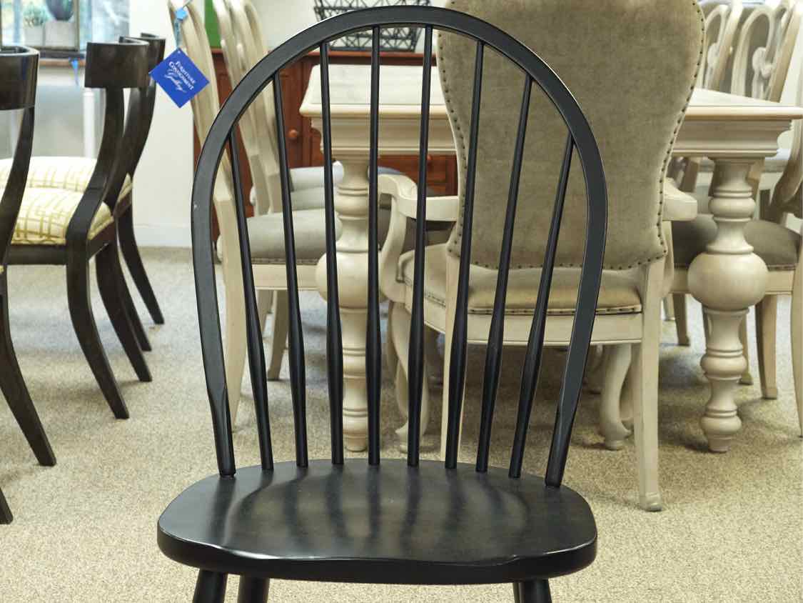 Set of 8 Ethan Allen American Impressions Windsor Dining Chairs in Black