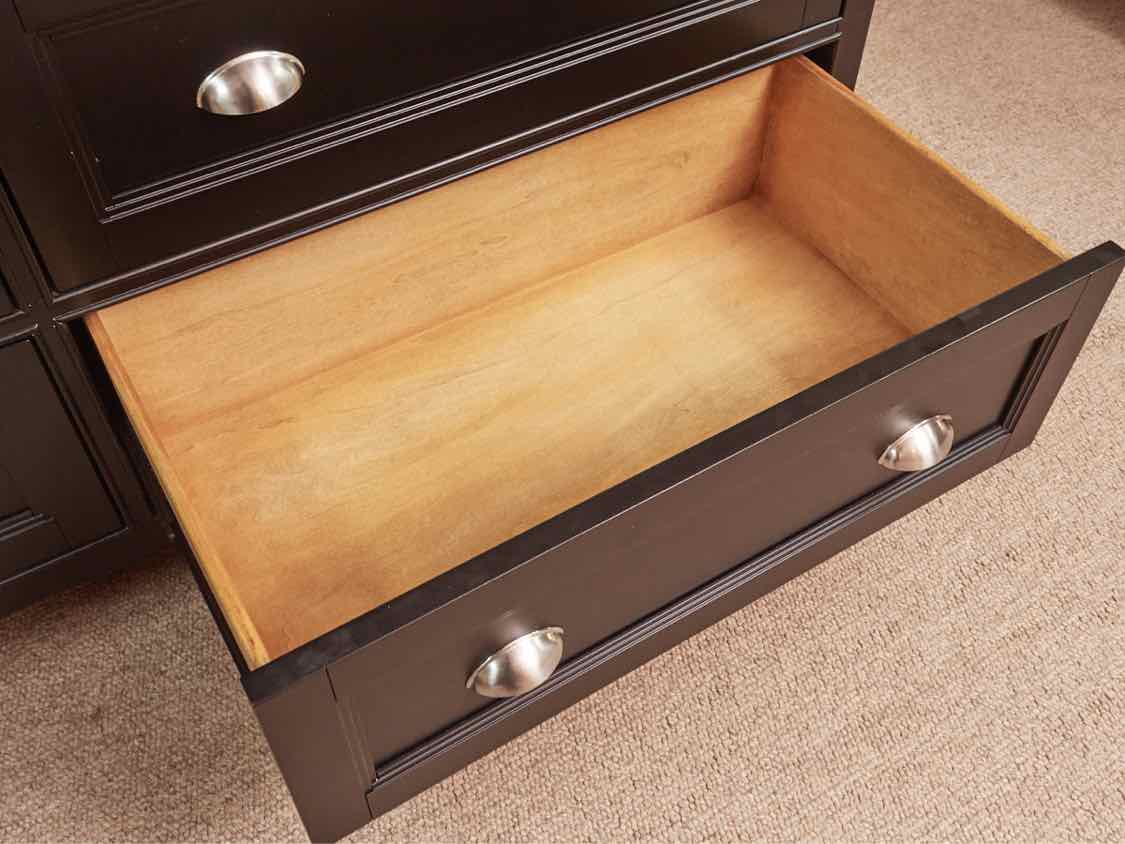 Magnussen Black Finish 7 Drawer Dresser with Matching Mirror