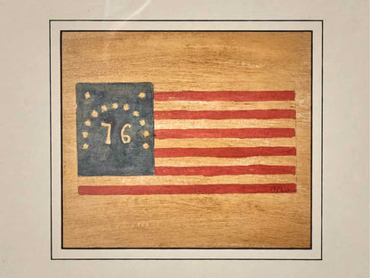 'American Flags VII' Art Print In Matt Black & Silver Accednt Frame