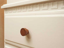 White Finish 3 Drawer Accent Chest with Maple Pulls