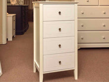 White Finish Petite 4 Drawer Chest
