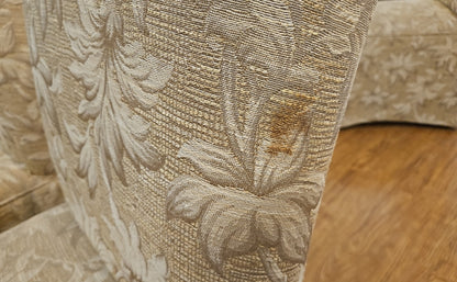 Set of 6 Dining Chairs in Gold Floral Fabric